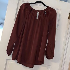 0X Jennifer Lopez brown cut out silky sexy blouse top